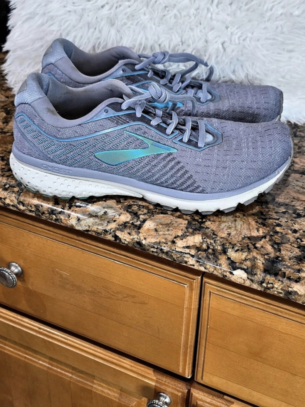 Brooks Ghost 12 Women's Athletic Shoes Gray & Blue US 10